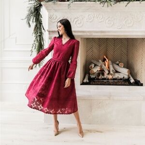 NWT Rachel Parcell Red Organza Imperial Fit And Flare Noel
Party Dress, Size Med